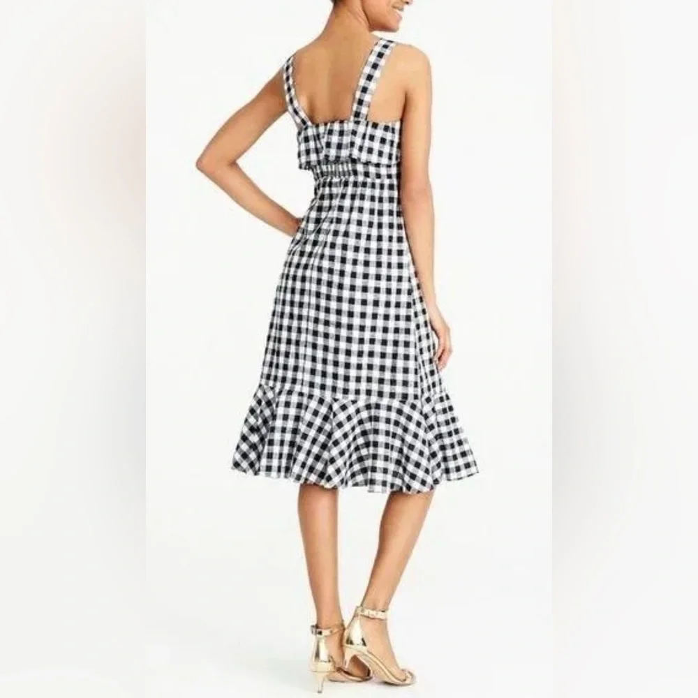 J.Crew NWOT Women’s Midi Gingham Dress SZ 00 - Picture 4 of 9